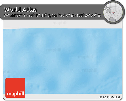 Physical 3D Map of the Area around 36° 29' 4" S, 164° 58' 29" E