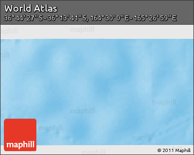 Physical 3D Map of the Area around 36° 29' 4" S, 164° 58' 29" E