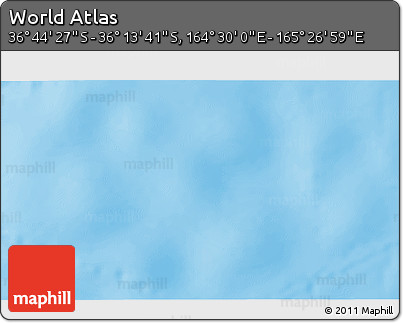 Physical 3D Map of the Area around 36° 29' 4" S, 164° 58' 29" E