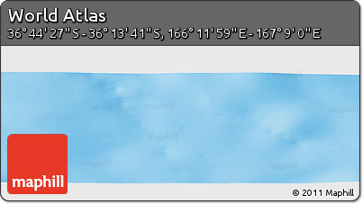 Physical Panoramic Map of the Area around 36° 29' 4" S, 166° 40' 30" E