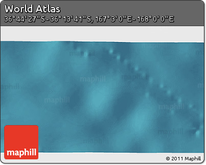 Satellite 3D Map of the Area around 36° 29' 4" S, 167° 31' 30" E