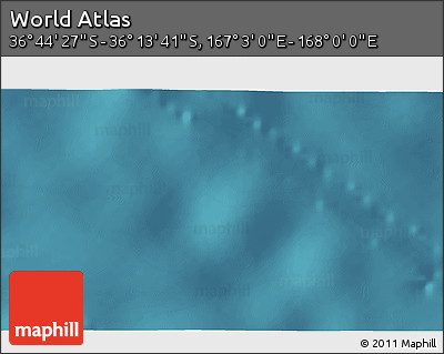 Satellite 3D Map of the Area around 36° 29' 4" S, 167° 31' 30" E