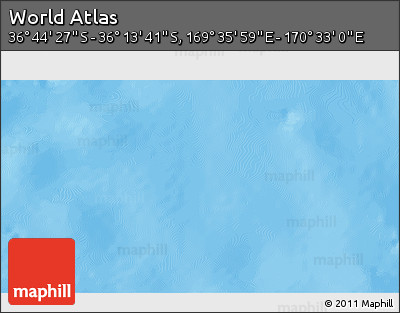 Physical 3D Map of the Area around 36° 29' 4" S, 170° 4' 29" E