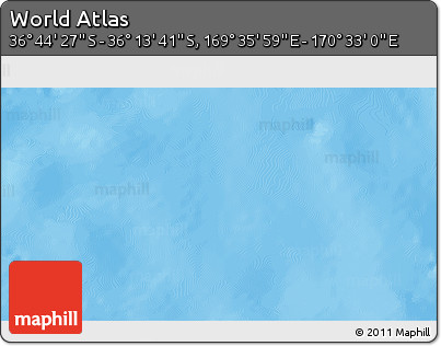 Physical 3D Map of the Area around 36° 29' 4" S, 170° 4' 29" E