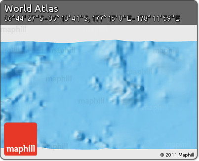 Physical 3D Map of the Area around 36° 29' 4" S, 177° 43' 29" E
