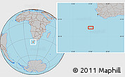 Gray Location Map of the area around 36° 29' 4" S, 17° 4' 30" E