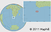 Savanna Style Location Map of the area around 36° 29' 4" S, 18° 46' 29" E