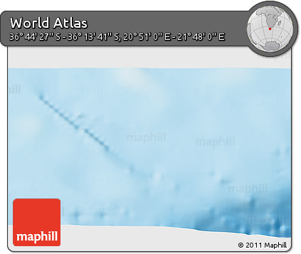 Physical 3D Map of the Area around 36° 29' 4" S, 21° 19' 30" E