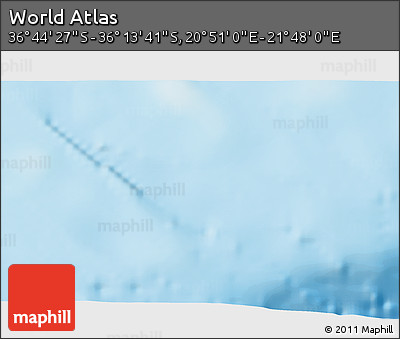 Physical 3D Map of the Area around 36° 29' 4" S, 21° 19' 30" E