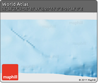 Physical 3D Map of the Area around 36° 29' 4" S, 21° 19' 30" E