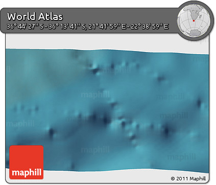 Satellite 3D Map of the Area around 36° 29' 4" S, 22° 10' 29" E