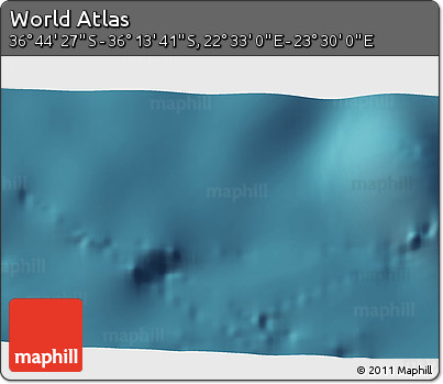 Satellite 3D Map of the Area around 36° 29' 4" S, 23° 1' 29" E