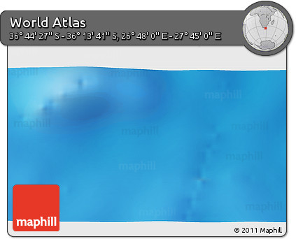Physical 3D Map of the Area around 36° 29' 4" S, 27° 16' 29" E