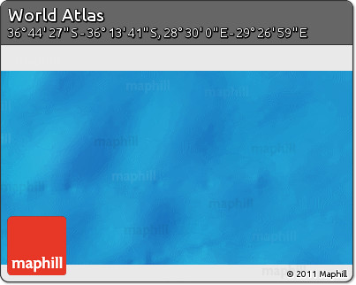 Physical 3D Map of the Area around 36° 29' 4" S, 28° 58' 30" E