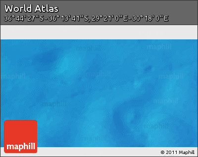 Physical 3D Map of the Area around 36° 29' 4" S, 29° 49' 30" E