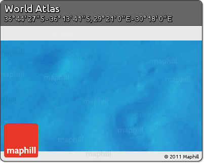 Physical 3D Map of the Area around 36° 29' 4" S, 29° 49' 30" E