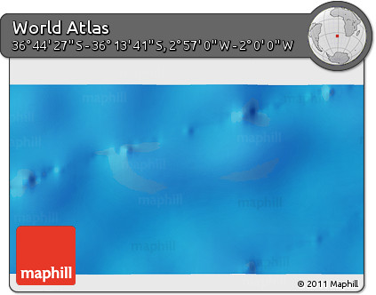 Physical 3D Map of the Area around 36° 29' 4" S, 2° 28' 30" W