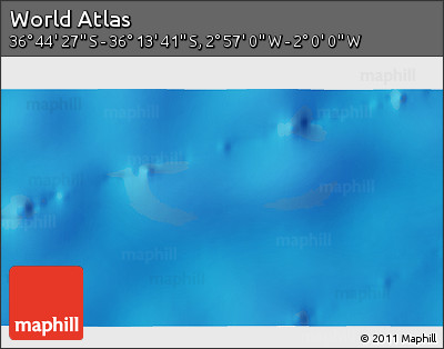 Physical 3D Map of the Area around 36° 29' 4" S, 2° 28' 30" W