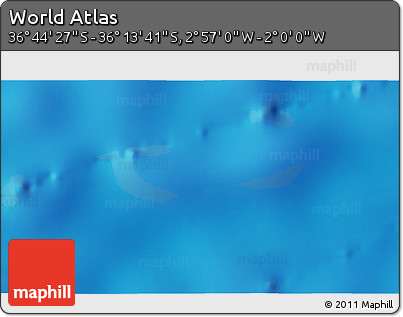 Physical 3D Map of the Area around 36° 29' 4" S, 2° 28' 30" W