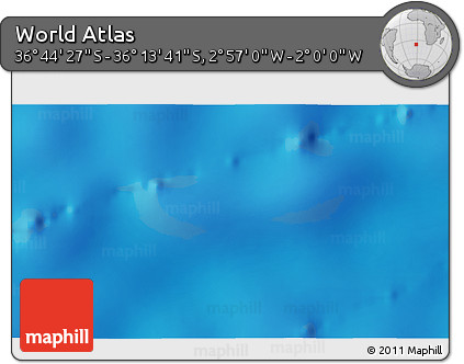 Shaded Relief 3D Map of the Area around 36° 29' 4" S, 2° 28' 30" W