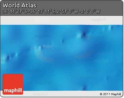 Shaded Relief 3D Map of the Area around 36° 29' 4" S, 2° 28' 30" W