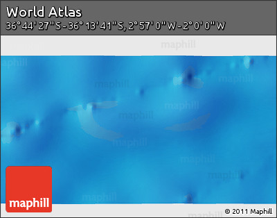 Shaded Relief 3D Map of the Area around 36° 29' 4" S, 2° 28' 30" W