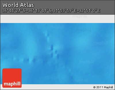 Physical 3D Map of the Area around 36° 29' 4" S, 32° 22' 30" E