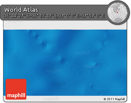 Physical 3D Map of the Area around 36° 29' 4" S, 37° 28' 30" E