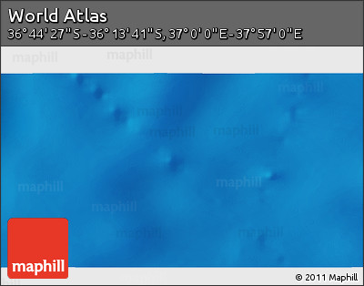 Physical 3D Map of the Area around 36° 29' 4" S, 37° 28' 30" E