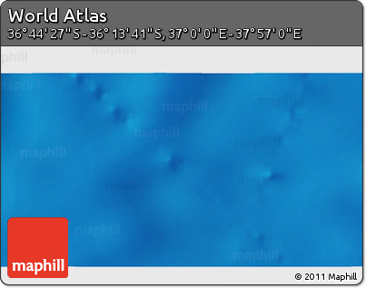 Physical 3D Map of the Area around 36° 29' 4" S, 37° 28' 30" E