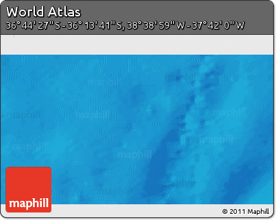 Physical 3D Map of the Area around 36° 29' 4" S, 38° 10' 29" W