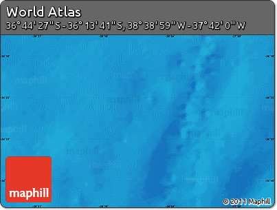 Physical Map of the Area around 36° 29' 4" S, 38° 10' 29" W