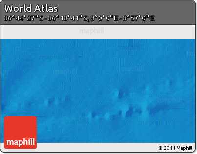 Physical 3D Map of the Area around 36° 29' 4" S, 3° 28' 30" E