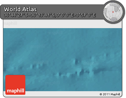 Satellite 3D Map of the Area around 36° 29' 4" S, 3° 28' 30" E