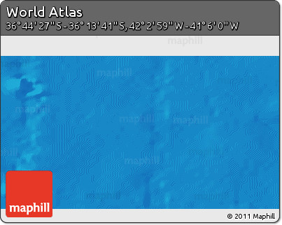 Physical 3D Map of the Area around 36° 29' 4" S, 41° 34' 30" W