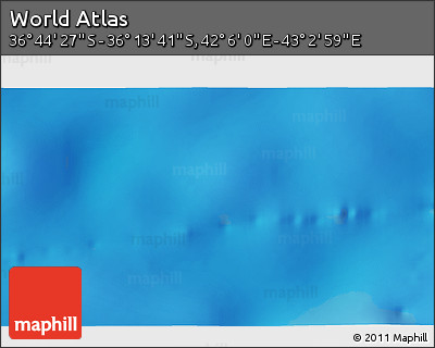Physical 3D Map of the Area around 36° 29' 4" S, 42° 34' 30" E