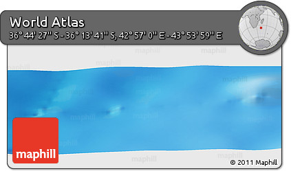 Physical Panoramic Map of the Area around 36° 29' 4" S, 43° 25' 29" E