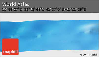 Physical Panoramic Map of the Area around 36° 29' 4" S, 43° 25' 29" E