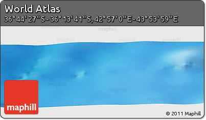Physical Panoramic Map of the Area around 36° 29' 4" S, 43° 25' 29" E