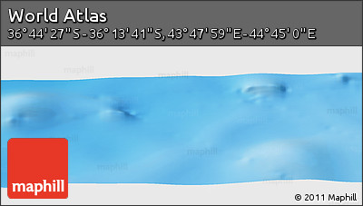 Physical Panoramic Map of the Area around 36° 29' 4" S, 44° 16' 29" E