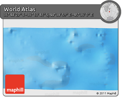 Physical 3D Map of the Area around 36° 29' 4" S, 45° 7' 30" E