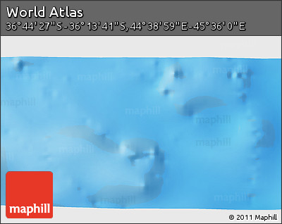 Physical 3D Map of the Area around 36° 29' 4" S, 45° 7' 30" E