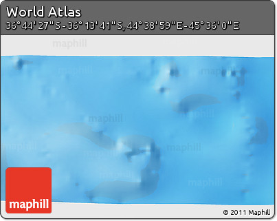 Physical 3D Map of the Area around 36° 29' 4" S, 45° 7' 30" E