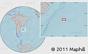 Gray Location Map of the area around 36° 29' 4" S, 49° 13' 30" W, hill shading