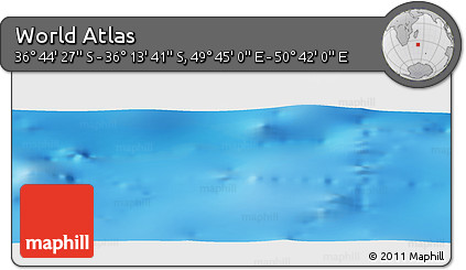 Physical Panoramic Map of the Area around 36° 29' 4" S, 50° 13' 30" E