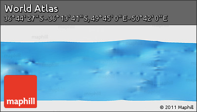 Physical Panoramic Map of the Area around 36° 29' 4" S, 50° 13' 30" E