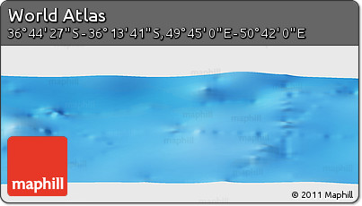 Physical Panoramic Map of the Area around 36° 29' 4" S, 50° 13' 30" E