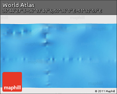 Physical 3D Map of the Area around 36° 29' 4" S, 51° 4' 30" E