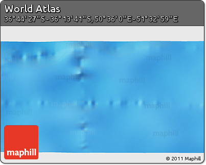 Physical 3D Map of the Area around 36° 29' 4" S, 51° 4' 30" E