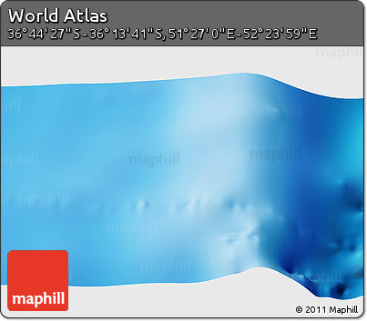 Physical 3D Map of the Area around 36° 29' 4" S, 51° 55' 29" E